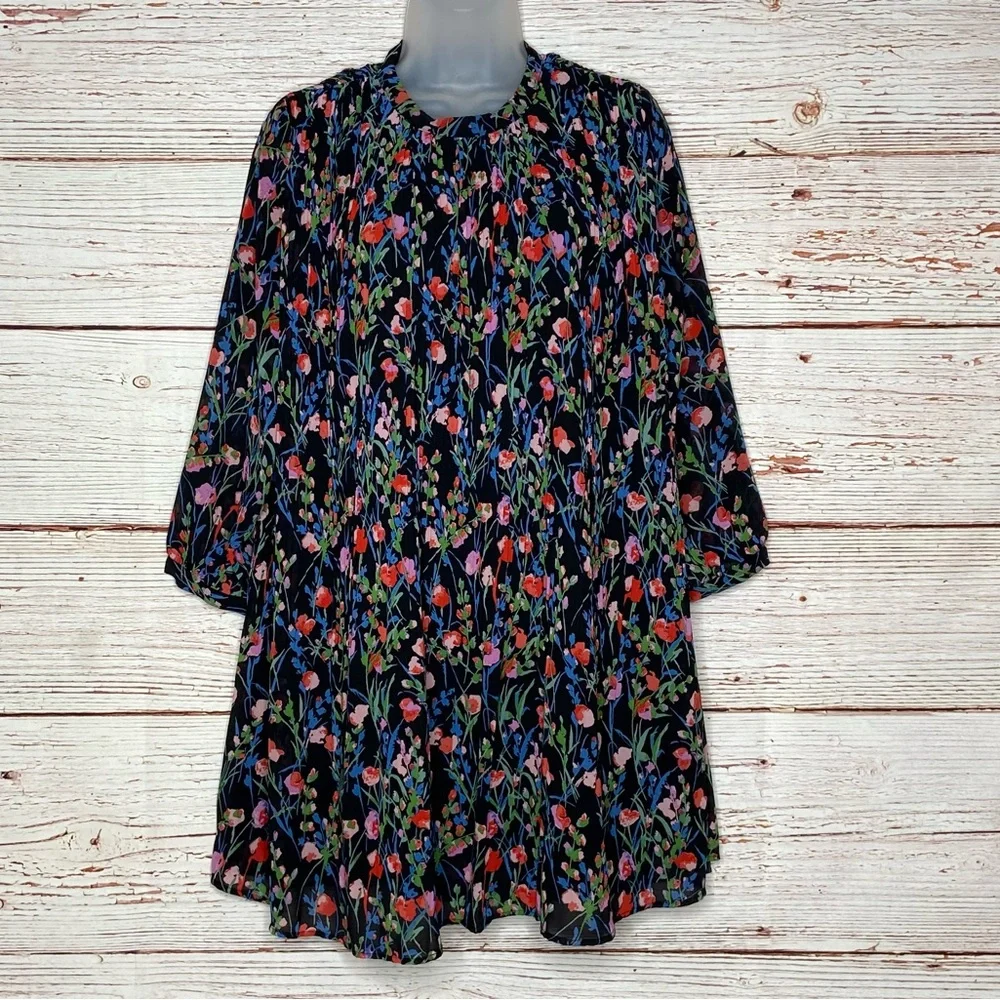 NWT Zara The Annie Dress Floral Pleated Dress Sz M - Picture 7 of 16